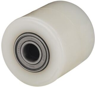 ALEX - RODILLO TRANSPALETA KNB82-25-90 NYLON BLANCO EXTRAFUERTE EJE BOLAS