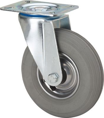 ALEX - RUEDA GIRATORIA.PLACA 10ZV200-RILR METALICO-NEUMATICA GRIS EJE RODILLOS