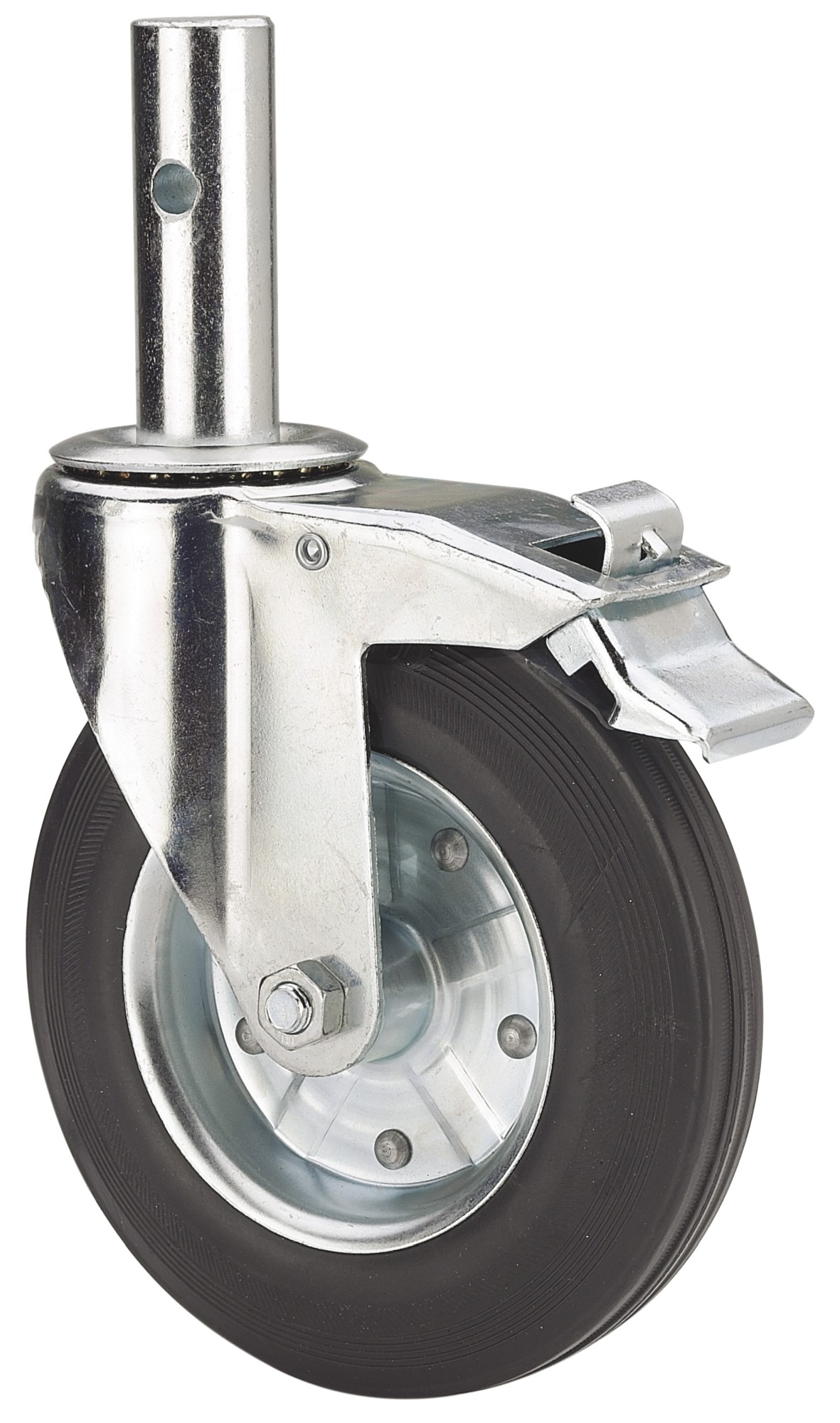 ALEX - RUEDA GIRATORIA.ANDAMIO EUR. FRENO 201-200-8 METALICO-GOMA NEGRA RODILLOS