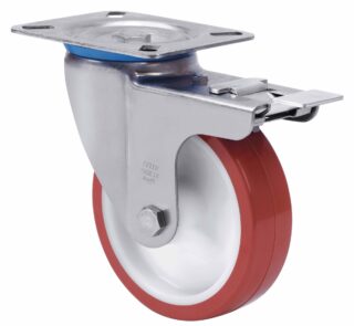 ALEX - RUEDA GIRATORIA.PLACA FR.INOX.10ZVLIFD125-POL POLIAMIX BLAN-POLIUR.MARRON LISO