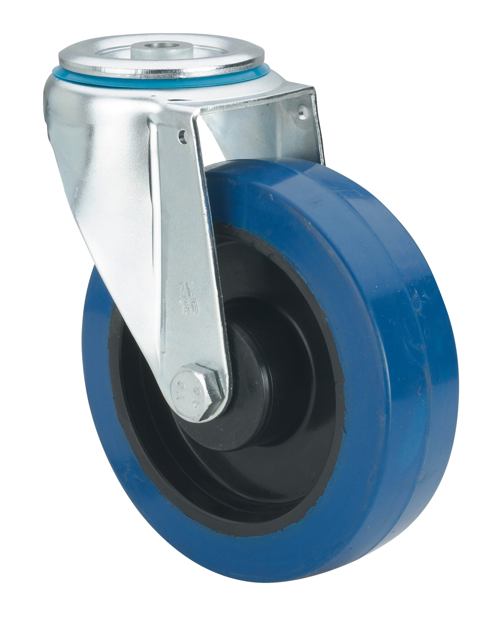 ALEX - RUEDA GIRATORIA.AGUJERO M10 20ZVL100-PGMR POLIAMIX-GOMA AZUL EJE RODILLOS