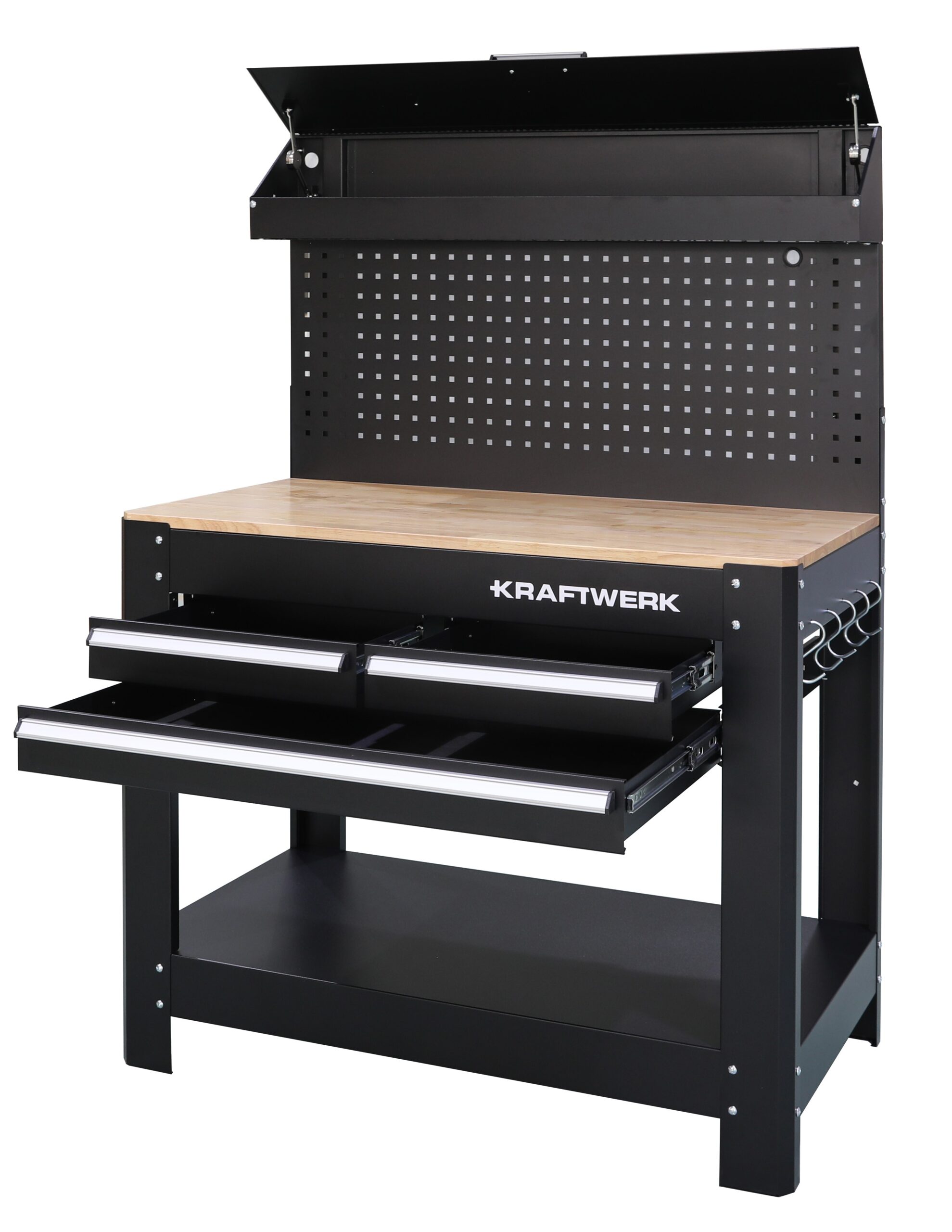 KRAFTWERK - BANCO DE TRABAJO CON 3 CAJONES Y ARMARIO PARA HERRAMIENTAS - Imagen 2