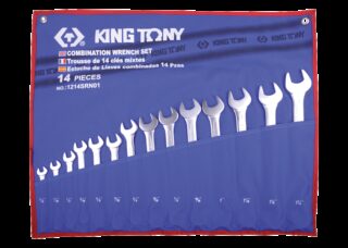KING TONY - Estuche de Llaves Combinadas en pulgadas  - 14 Pzas