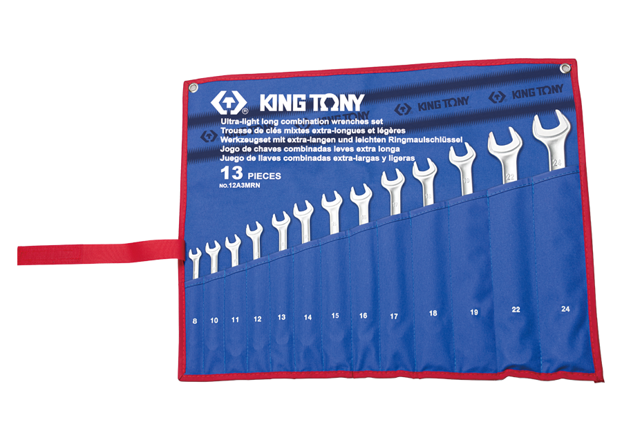 KING TONY - Estuche de Llaves Combinadas largas ultra ligeras - 13 piezas