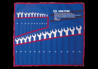 KING TONY - Estuche de Llaves Combinadas larga ultra ligera - 24 piezas