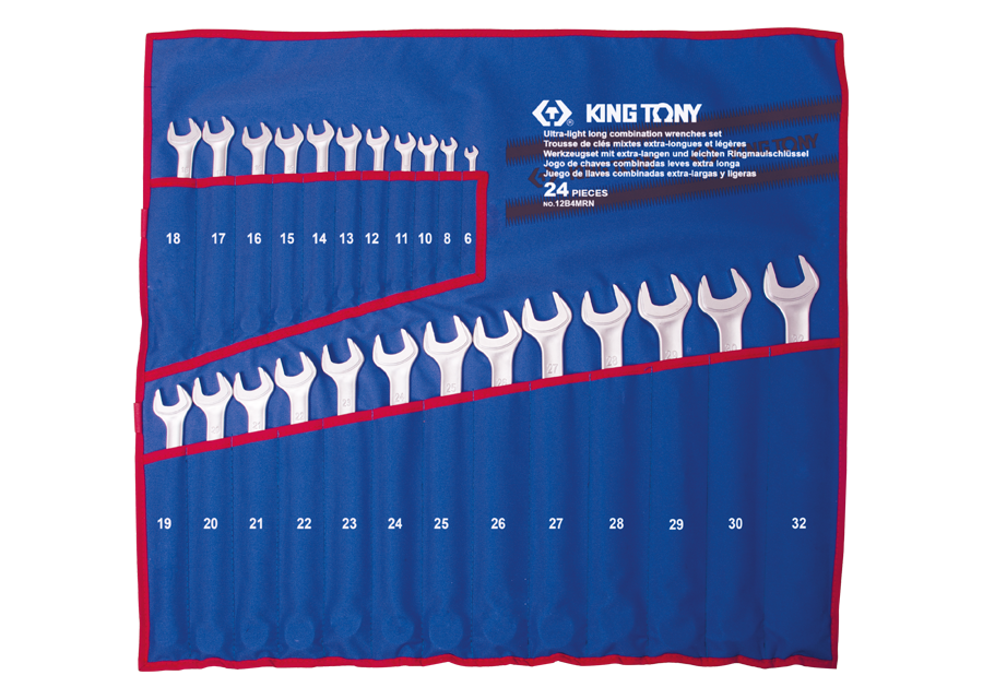 KING TONY - Estuche de Llaves Combinadas larga ultra ligera - 24 piezas