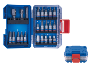 KING TONY - Caja de Vasos y puntas 1/4" - 47 piezas extracompacto