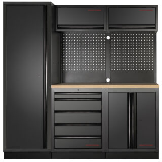 KRAFTWERK - MOBILIO-EX BLK Mueble modular 3 elementos, Encimera Haya