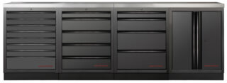KRAFTWERK - MOBILIO BLK Mueble modular 4 elementos, Encimera Acero inoxidable
