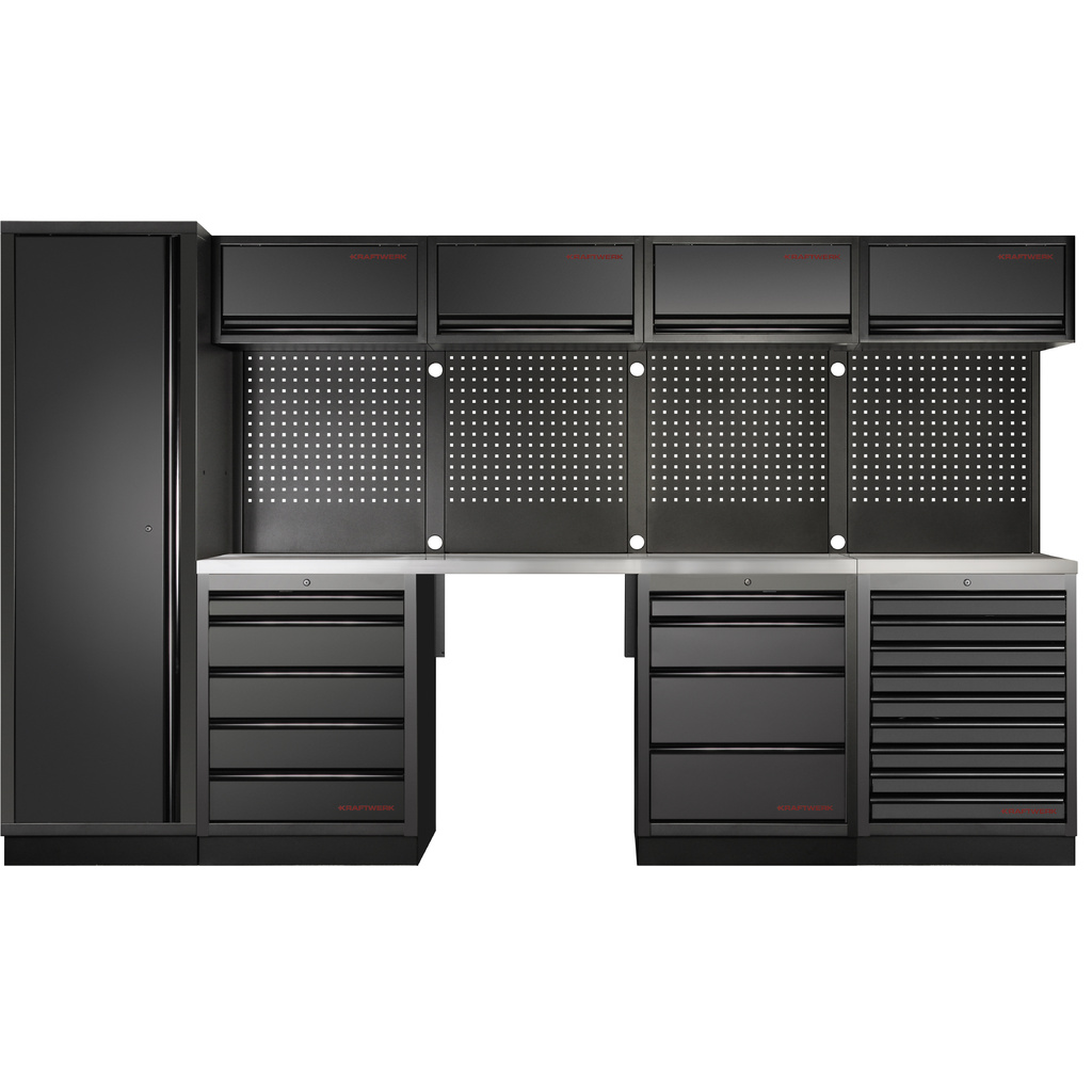 KRAFTWERK - MOBILIO BLK Mueble modular 5 elementos, Encimera Acero inoxidable