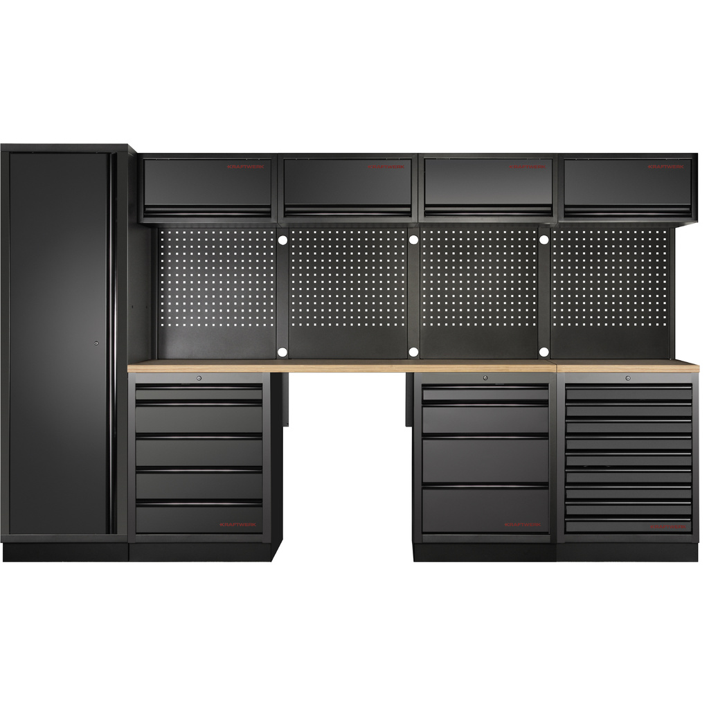 KRAFTWERK - MOBILIO BLK Mueble modular 5 elementos, Encimera Haya