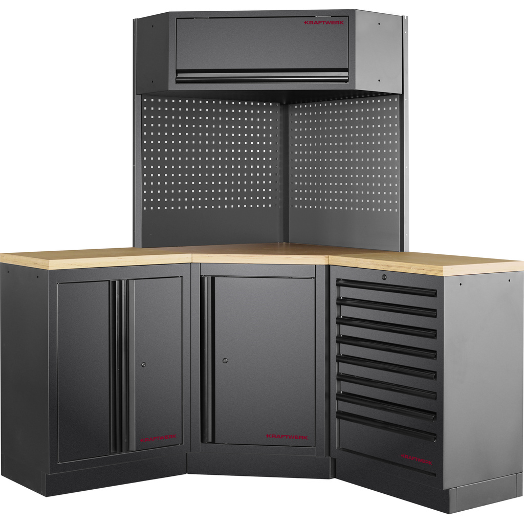 KRAFTWERK - MOBILIO BLK Mueble esquinero modular 3 elementos, Encimera Haya
