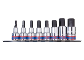 KING TONY - Vasos 1/2" Hexagonales sobre rail 10-22mm
