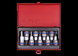 KING TONY - Cofre de Vasos 1/2" con puntas Allen - 9Pzas