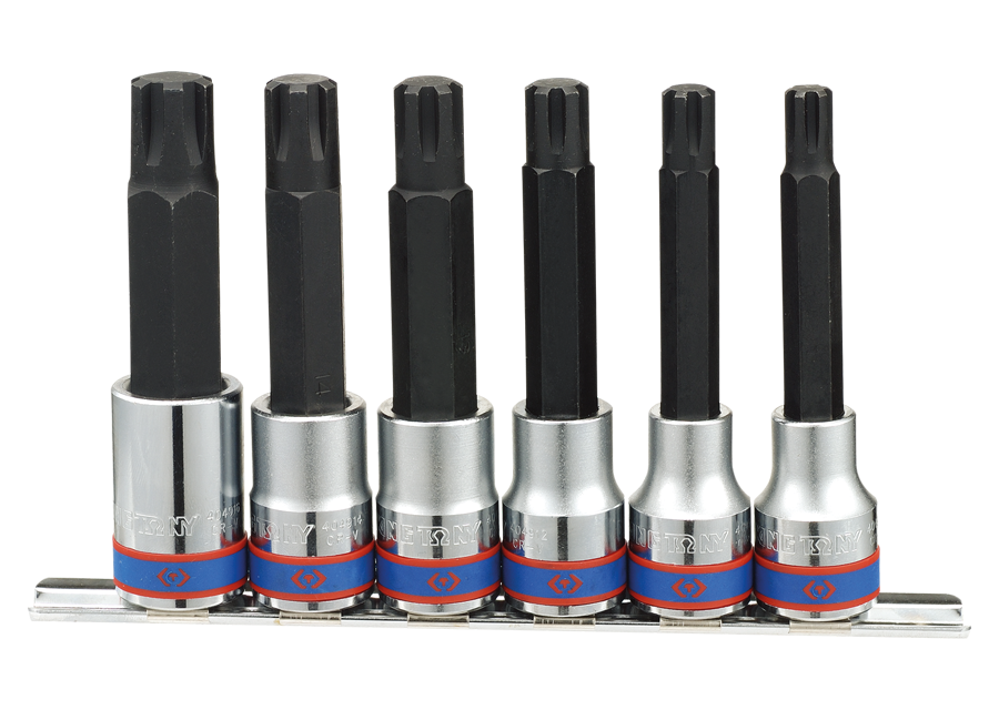 KING TONY - Juego de Vasos 1/2" con puntas RIBE M9-M16 - 6Pzas