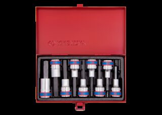 KING TONY - Cofre de Vasos largos 1/2" con puntas Allen - 9Pzas