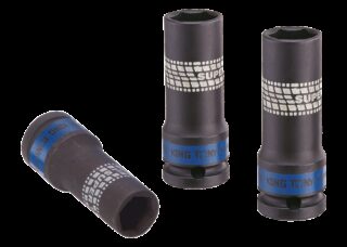 KING TONY - Juego Vasos especiales llantas 17-19-21mm - 3Pzas