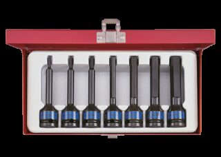 KING TONY - Cofre de vasos de impacto con punta Allen 1/2" - 7 pzas