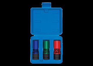 KING TONY - Juego vasos largos de impacto 1/2" 17-19-21mm llanta alum - 3 pzas
