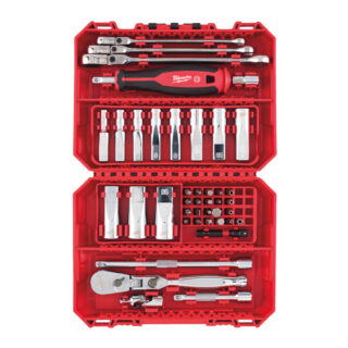 MILWAUKEE - Juego de 42 piezas con vasos de 1/4" y llaves combinadas compatible con PACKOUTT