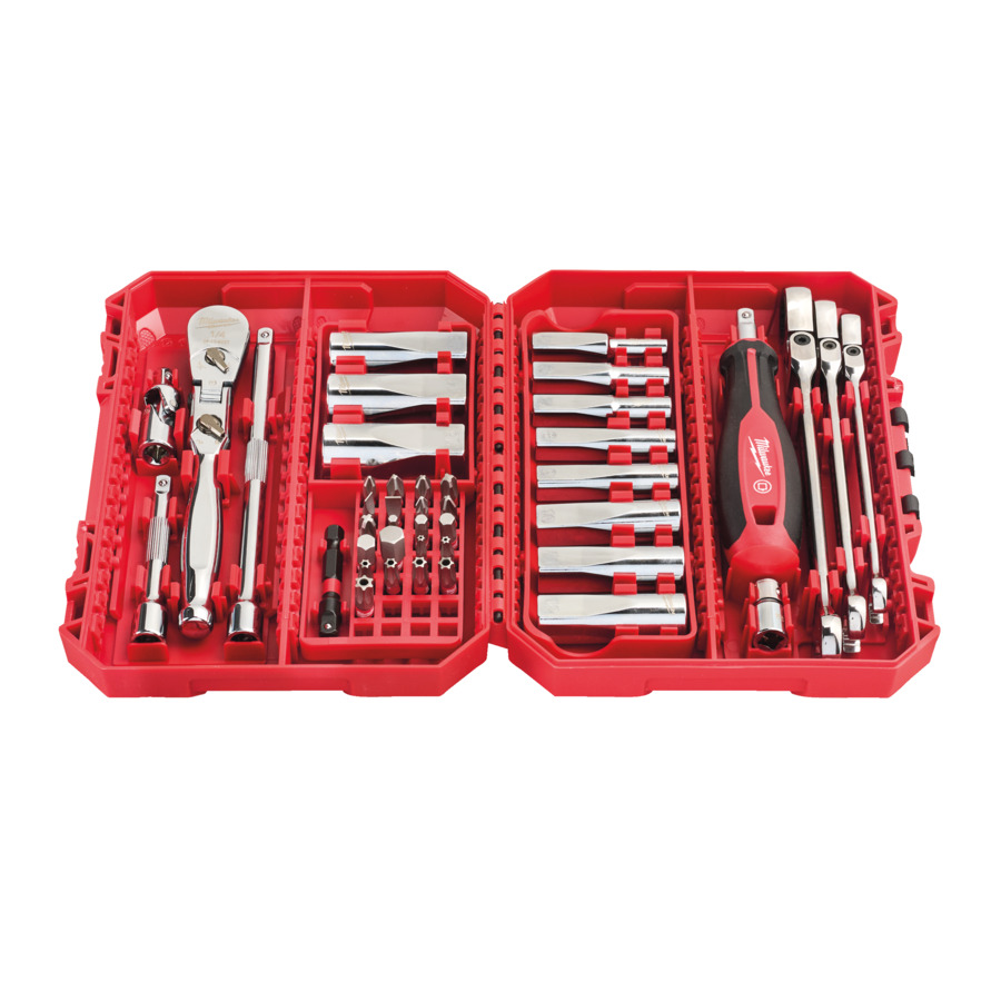 MILWAUKEE - Juego de 42 piezas con vasos de 1/4" y llaves combinadas compatible con PACKOUTT - Imagen 2