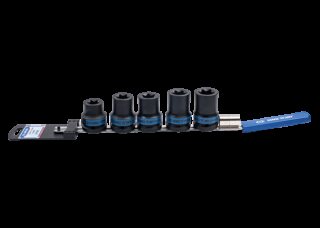 KING TONY - Juego de Vasos de impacto 3/4" Torx sobre rail 6575M - 5Pzas