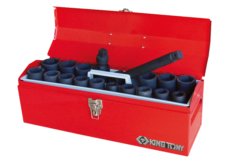 KING TONY - Cofre Vasos de impacto 3/4" 19-42mm - 20Pzas