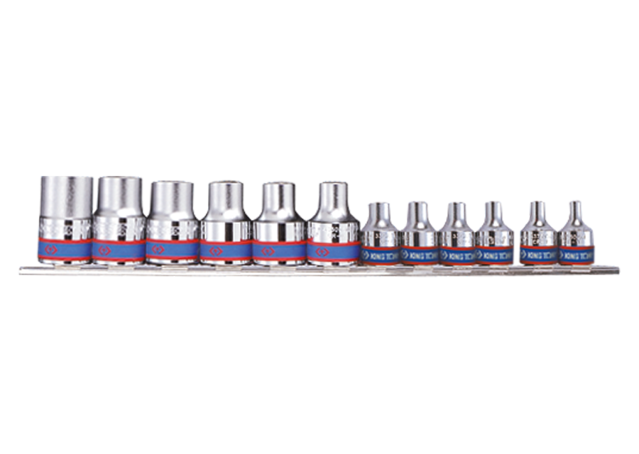 KING TONY - Juego Vasos 3/8" y 1/2" Torx E4-E20 - 12Pzas