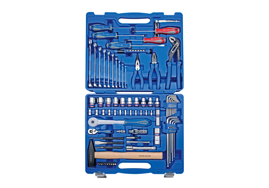 KING TONY - Caja de vasos 1/2" 1/4" y accesorios - 81 piezas