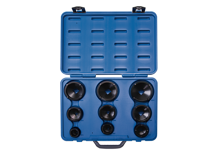KING TONY - Juego de 9 vasos para tuercas con muescas laterales "pivote exterior"