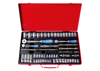 KING TONY - Cofre Vasos 1/4" - 3/8" - 1/2" - 62 Pzas