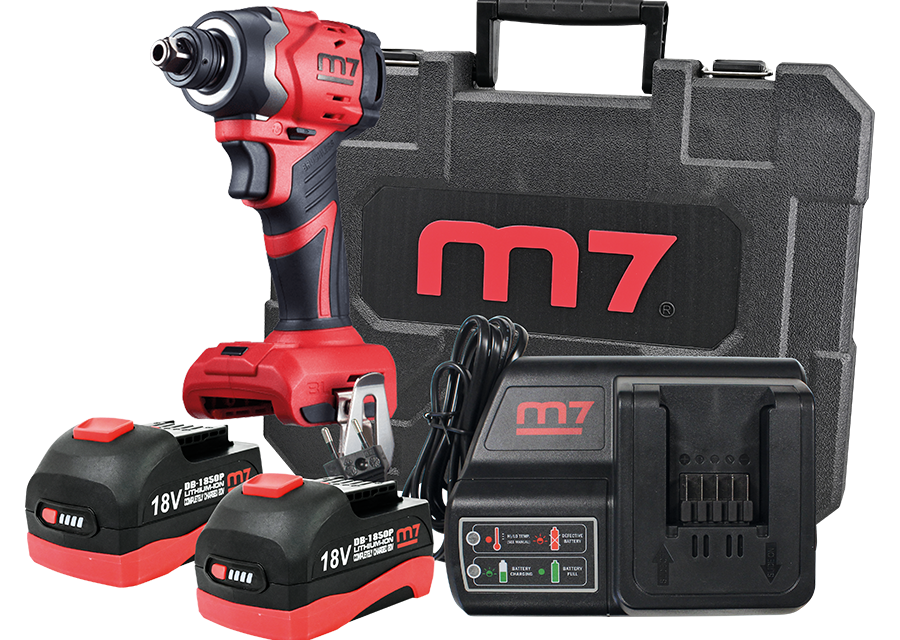 M7 - Atornillador de batería 1/4" 18V 5Ah con cargador y 2 baterías