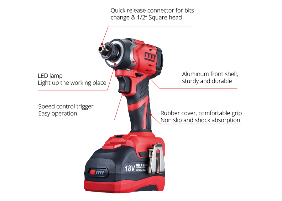 M7 - Atornillador de batería 1/4" 18V 5Ah con cargador y 2 baterías - Imagen 3