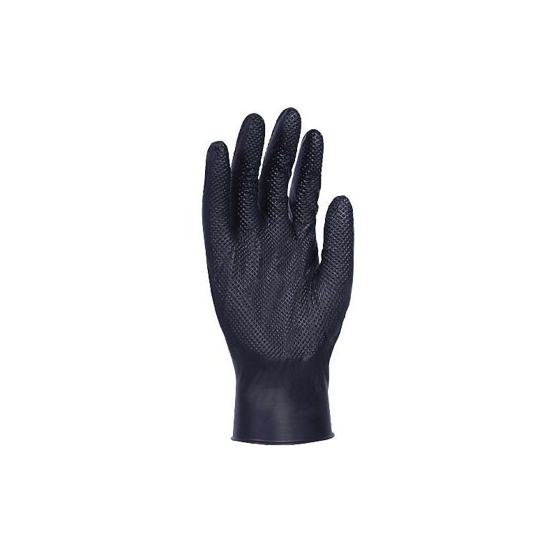SANTEX - CAJA DE 50 GUANTES DESECHABLES NITRILO DIAMANTE NEGRO T-L