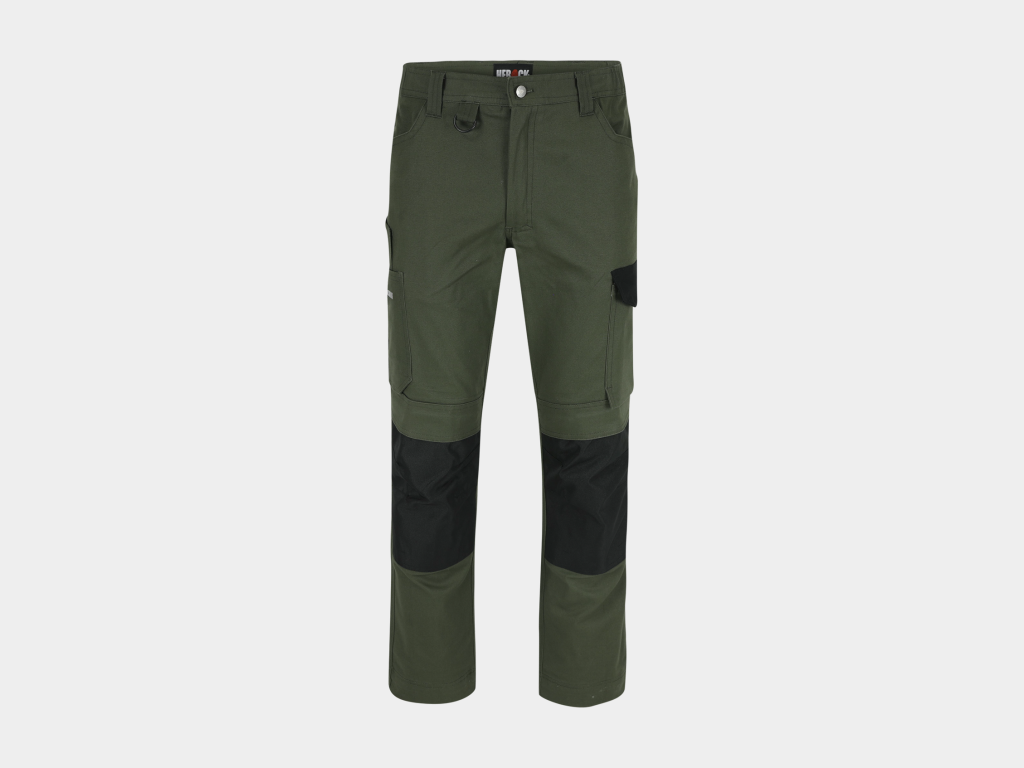 Herock - PANTALÓN DERO - 36 CAQUI OSCURO 98% algodón - 2% elastano 275 g/m² - Tejido de refuerzo: 100% poliéster Oxford 600D Repelente al agua