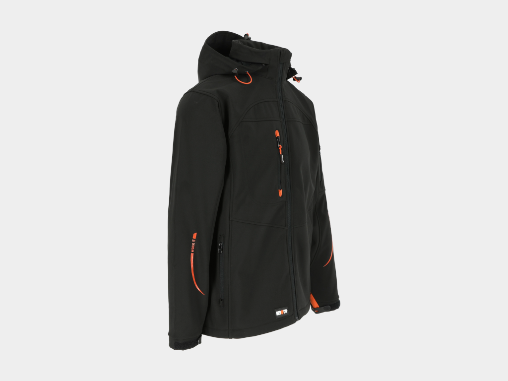 Herock - CHAQUETA POSEIDON - XS NEGRO Tejido laminado: 290 g/m² - Exterior: 94% poliéster - 6% elastano - Interior: 100% forro polar micro-fleece de poliéster - Imagen 2
