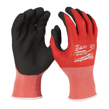 MILWAUKEE - PAQ. 12 Pares de guantes Milwaukee anticorte Nivel A - Talla L/9