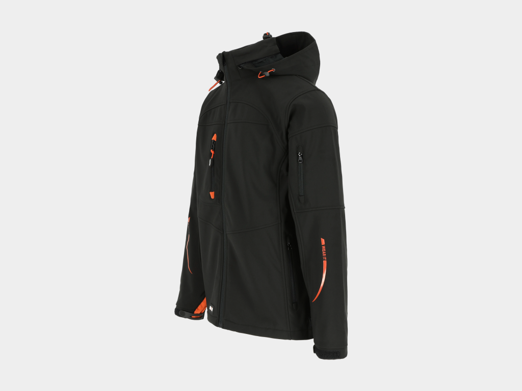 Herock - CHAQUETA POSEIDON - XS NEGRO Tejido laminado: 290 g/m² - Exterior: 94% poliéster - 6% elastano - Interior: 100% forro polar micro-fleece de poliéster - Imagen 6