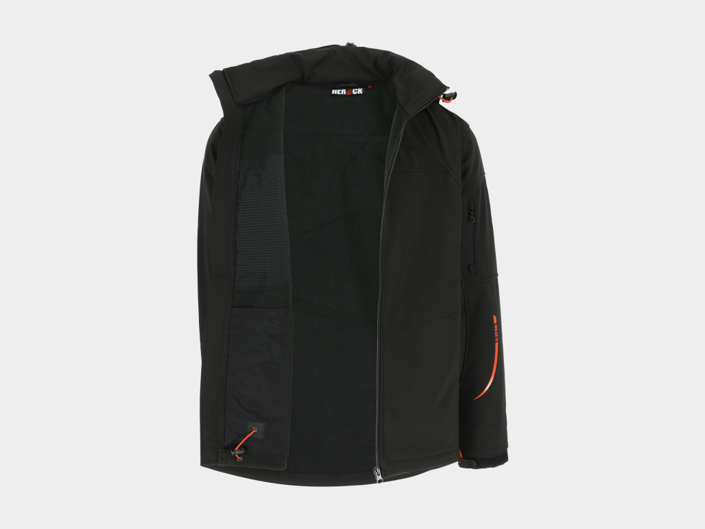 Herock - CHAQUETA POSEIDON - XS NEGRO Tejido laminado: 290 g/m² - Exterior: 94% poliéster - 6% elastano - Interior: 100% forro polar micro-fleece de poliéster - Imagen 7