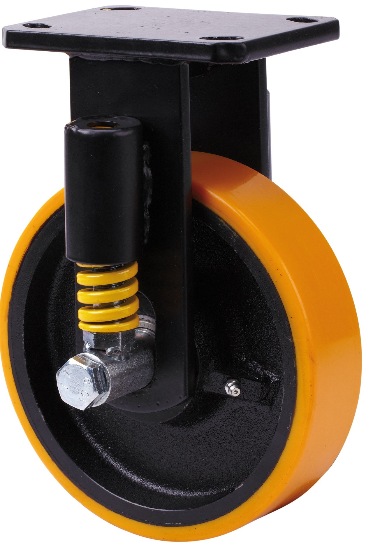 ALEX - RUEDA FIJA 17HLSE150-HUB SUSPENSION HIERRO-POLIUR.NARANJA EJE BOLAS