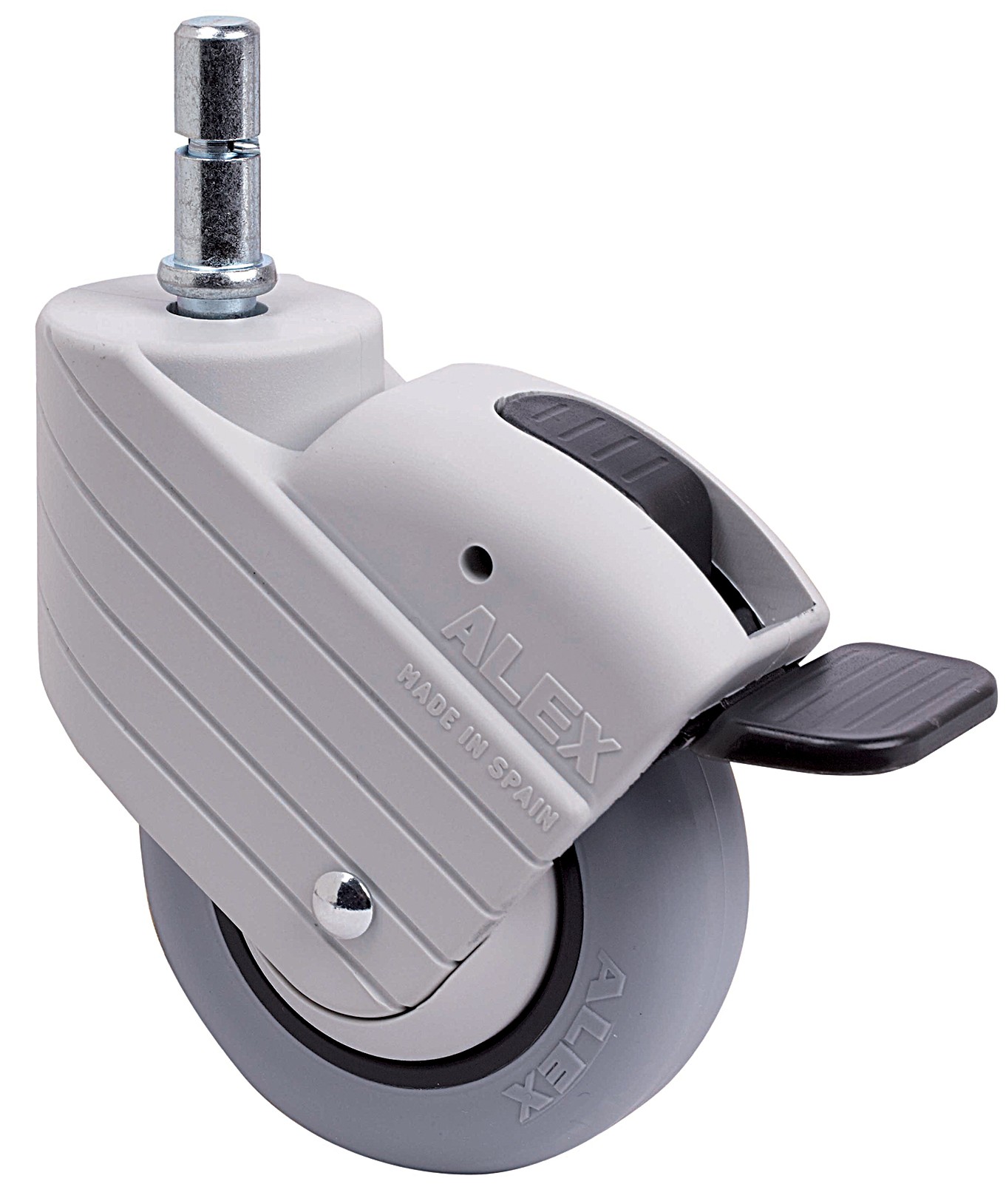 ALEX - RUEDA GIRATORIA.ESP.LISA M11x30 FR.GRIS 30HPFN80CP-PGI POLIAMIX-GOMA GRIS LISO