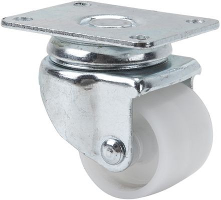 ALEX - RUEDA GIRATORIA.PLACA 10IBS40-KP POLIAMIX BLANCO EJE LISO