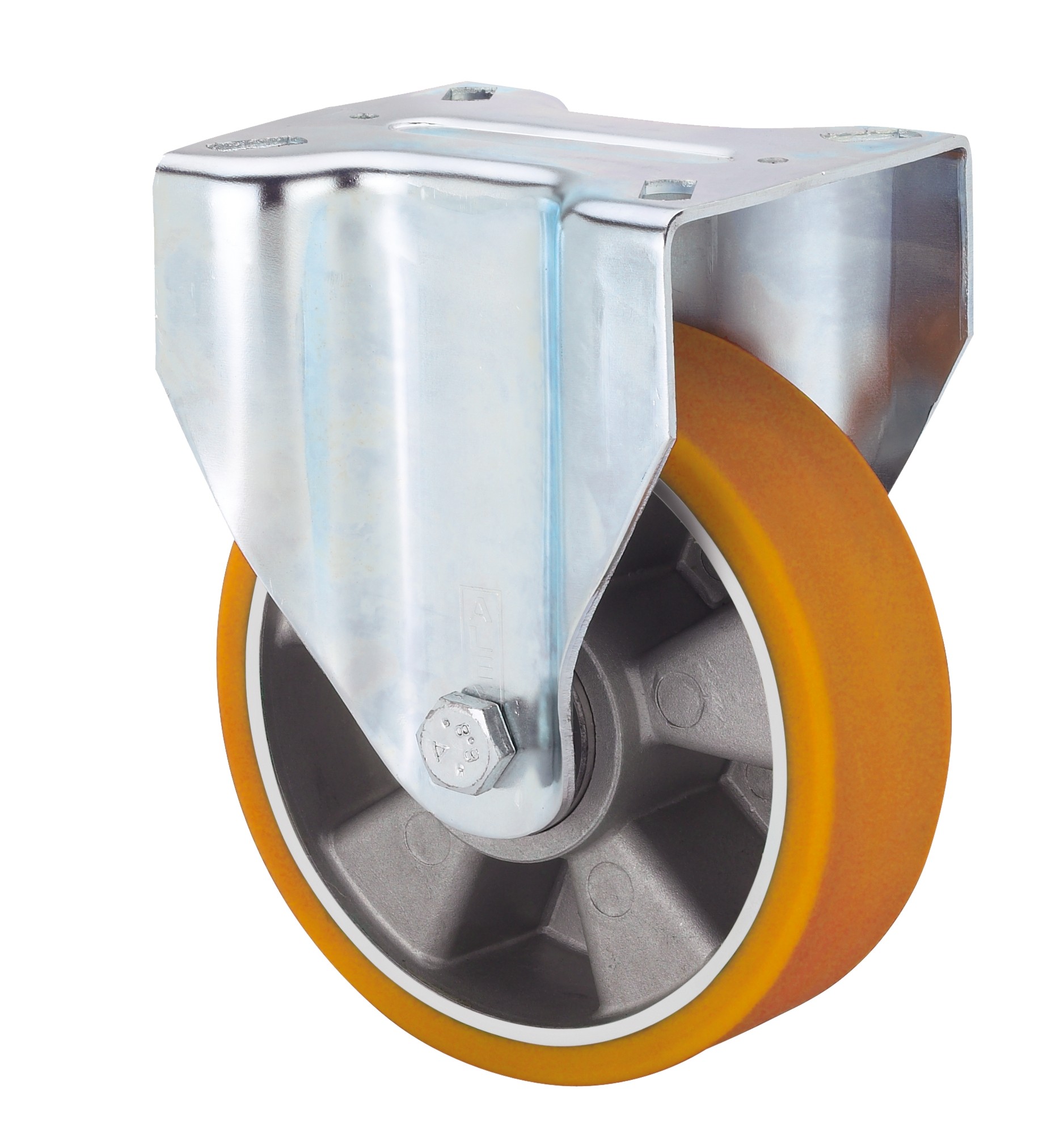 ALEX - RUEDA FIJA 17ZV125-AUB ALUMINIO-POLIUR.NARANJA EJE BOLAS