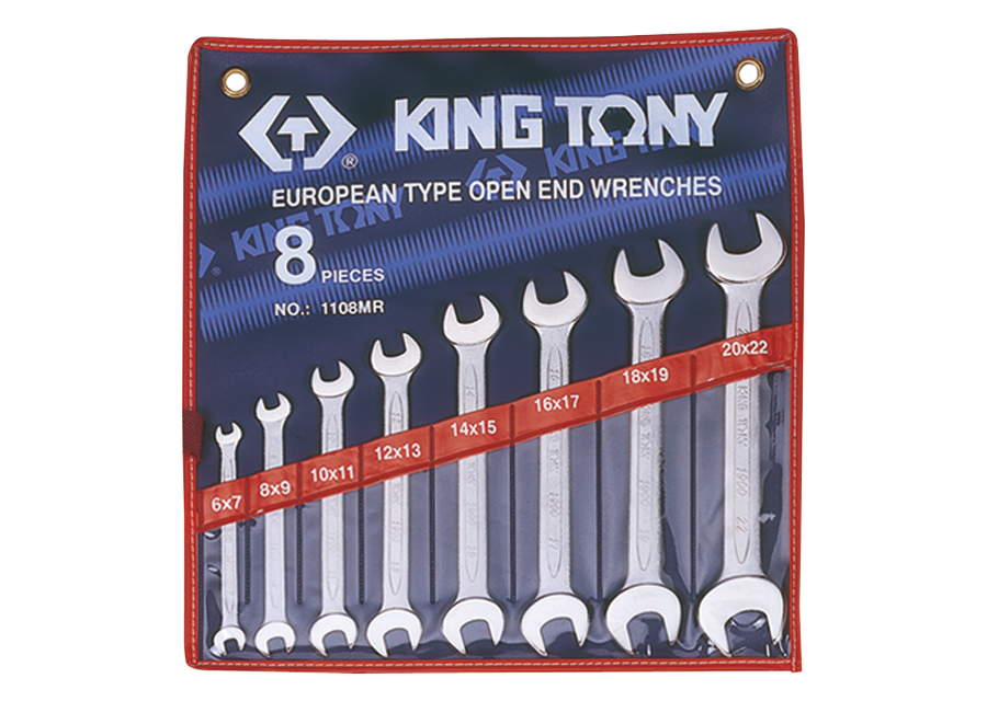 KING TONY - Estuche de 8 llaves fijas métricas 6x7 - 20x22