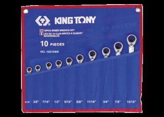 KING TONY - Estuche Llaves Combinadas con Carraca Reversibles - 10 Pzas