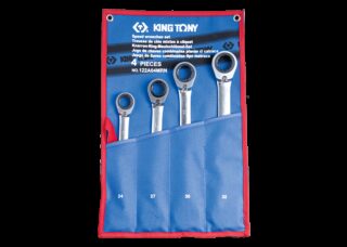 KING TONY - Estuche Llaves Combinadas con Carraca Reversibles - 4 Pzas