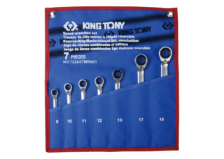 KING TONY - Juego Llaves Combinadas con Carraca Reversibles - 7 Pzas