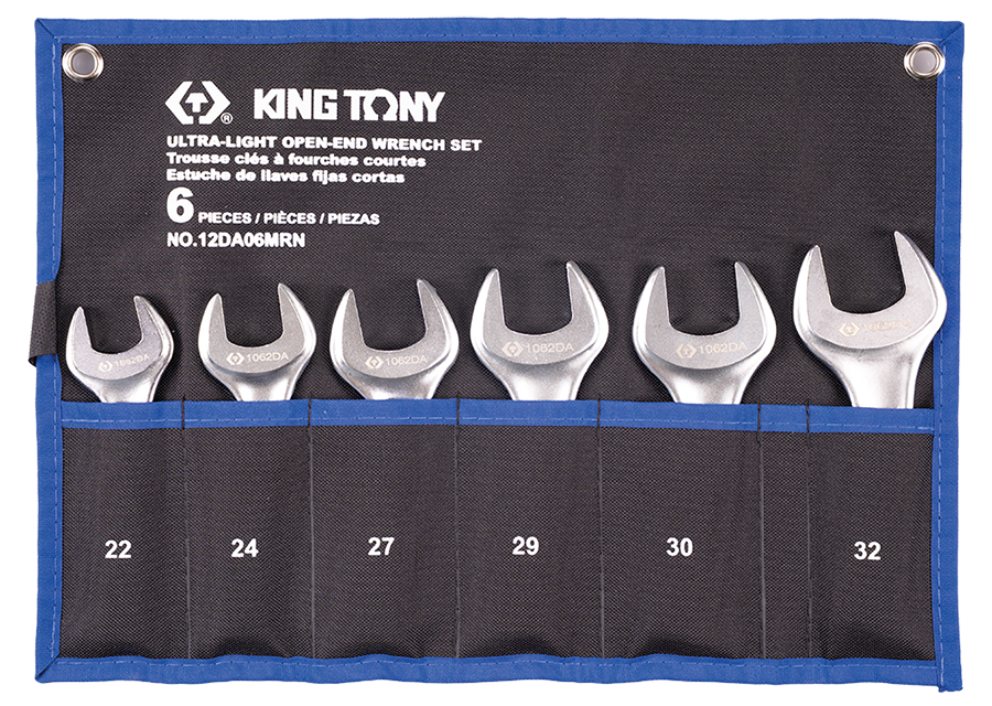 KING TONY - Estuche de llaves fijas cortas - 6 piezas