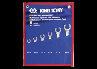 KING TONY - Estuche de 6 Llaves para racores 8x10-19x22 - 6 Pzas