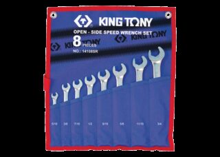 KING TONY - Juego de 8 llaves combinadas SpeedOpen con fija 5/16"-3"